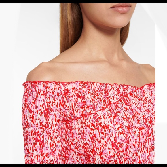 POUPETTE ST BARTH
Soledad Off-the-shoulder Smocked Blouse In Pink Small - Picture 4 of 8